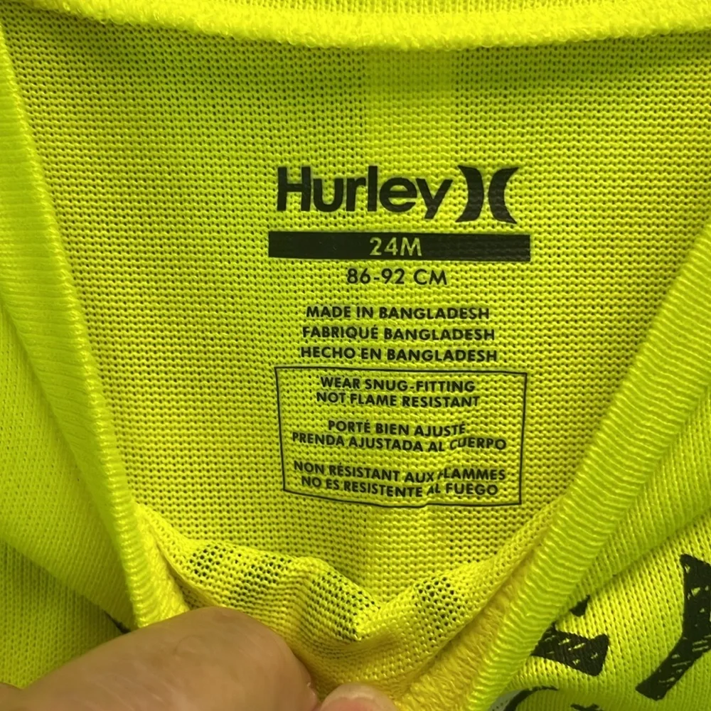 Hurley Kids‎ Pajama Set - Neon Yellow and Black with Colorful Accents